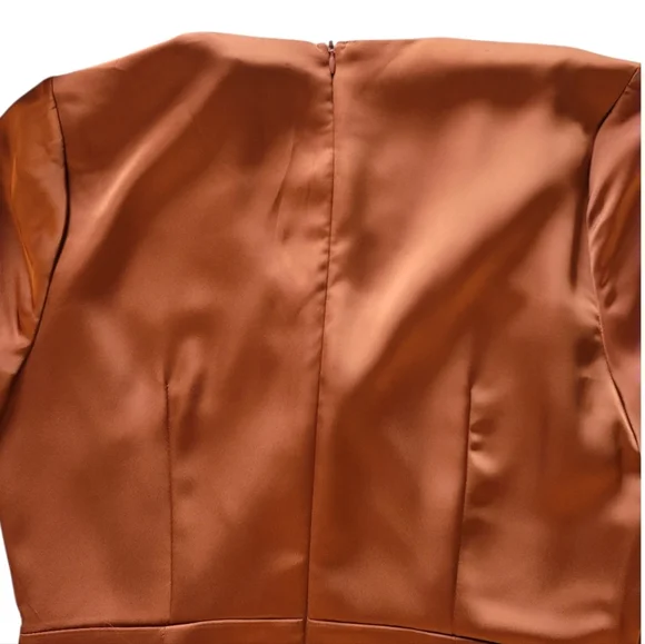 Sam Edelman Elegant Satin Wrap Dress in Rich Copper Size 4 - Picture 9 of 12